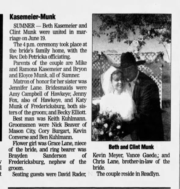 Clipping from The Courier